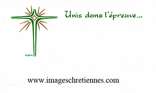 Carte de Condoléances religieuse à 2 volets, format A6 - Statue - avec  enveloppe