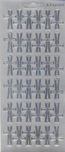 Stickers croix argenté 3,25 cm