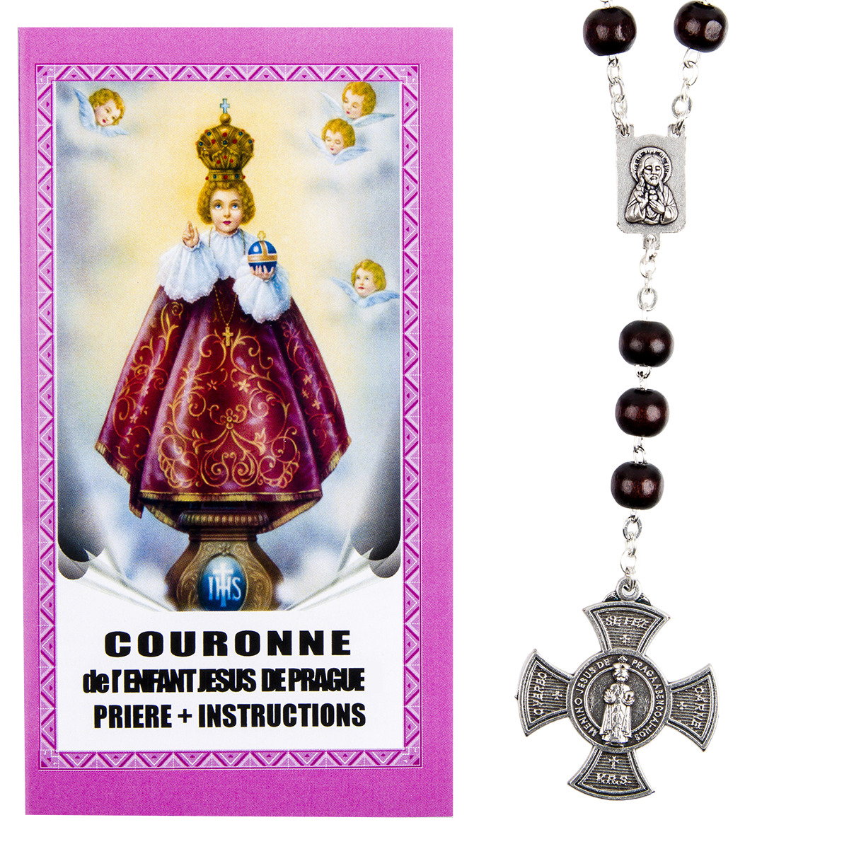 Couronne de l'Enfant Jésus de Prague avec prière et Instructions