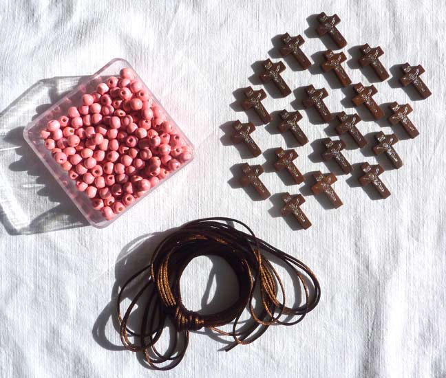 Kit 20 dizainiers perles bois venies roses