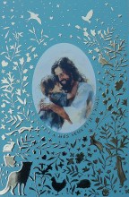 Image fête de la foi en dorure : Rencontre Jésus et petit garçon