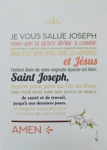 Carte prière du Je vous salue Joseph. 13cm /18 cm par Candy Le Corre