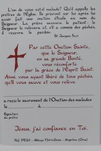 Carte de l'onction des malades