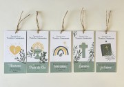 Lot de 5 images souvenir de première communion style graphisme contemporain
