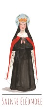 Sainte Eleonore illustration au format signet avec vie de la sainte au verso