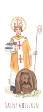 Lot de 10 signets saint patron - Saint Ghislain