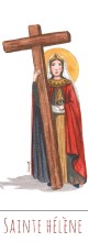Sainte Helene illustration au format signet avec vie de la sainte au verso