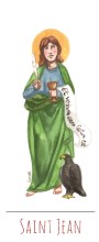 Saint Jean illustration au format signet avec vie du saint au verso