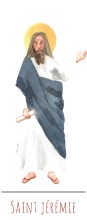 Saint Jeremie illustration au format signet avec vie du saint au verso
