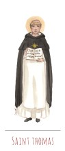 Saint Thomas illustration au format signet avec vie du saint au verso