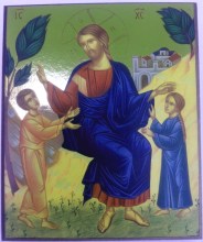 Icône du Christ bénissant : cadeau de baptême et de première communion