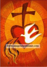 icône représentant la vie de l'Esprit jaillissant du coeur du Christ