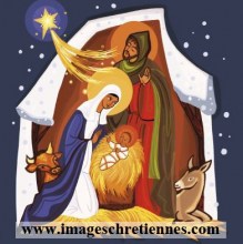 magnet représentant la Sainte Famille le soir de Noël