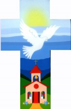 croix représentant l'Eglise sous protection de l'Esprit Saint