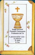 calice et croix sur une bible avec dorure image de communion personnalisable