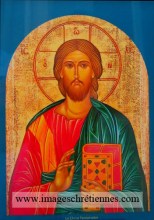 icône colorée représentant le Christ pantokrator