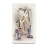 santino-dal-bordo-dorato-della-prima-comunione-bimbo-in-un-delicato-sfondo-azzurro