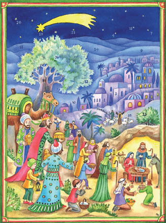 Calendrier de l'avent illustration ville de Bethléem