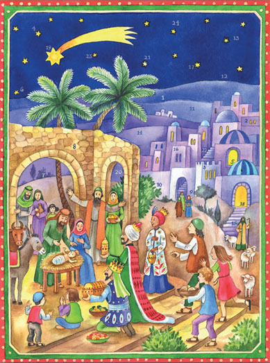 Calendrier de l'avent illustration ville de Bethléem 3