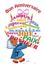 Magnet : Moinette souhaite un bon anniversaire