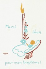 Image souvenir de baptême abbaye Argentant : "Merci Jésus pour mon baptême"