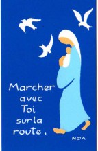 Image de bapteme avec la vierge Marie