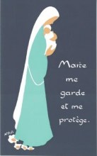 Image souvenir de baptême Marie porte nouveau né