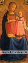 Vierge assise et enfant debout sur ses genoux